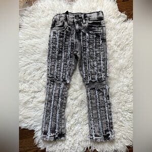 Distressed Black and Gray Toddler Jeans